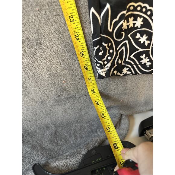 Women’s Plus Paisley Print Pants Stretch Ankle Black White Size 4XL‎ - Picture 5 of 7